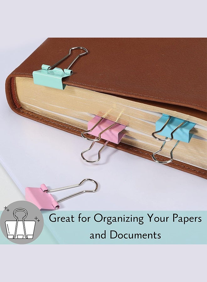 60 Pcs Colored Binder Clips Assorted Sizes with a Box, Jumbo, Large, Medium, Small, Mini, Micro,6 Sizes for Office, School and Home - Image 4
