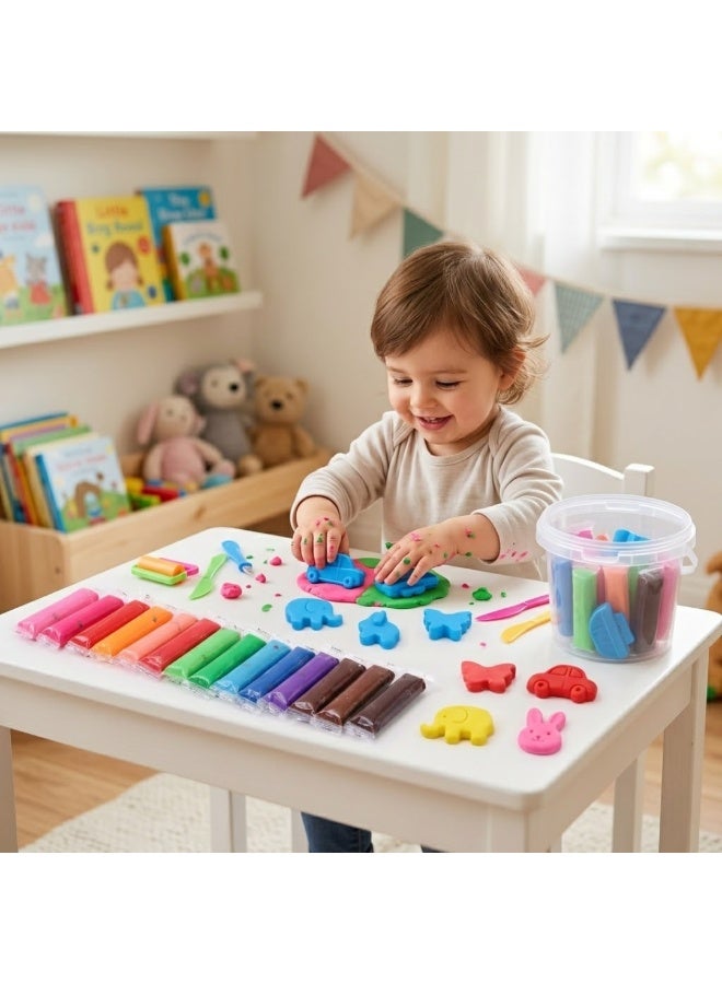 Kids Play Dough Set 16 Multi-colors with Molds and Storage Box, Soft Non-Toxic Modeling Clay Kit for Kids, DIY Art Craft Dough for Toddlers, Educational Learning Toys for Boys, Girls - Image 2