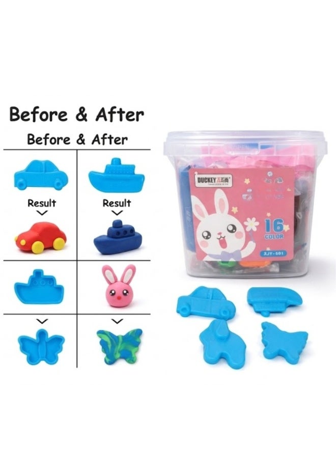 Kids Play Dough Set 16 Multi-colors with Molds and Storage Box, Soft Non-Toxic Modeling Clay Kit for Kids, DIY Art Craft Dough for Toddlers, Educational Learning Toys for Boys, Girls - Image 5