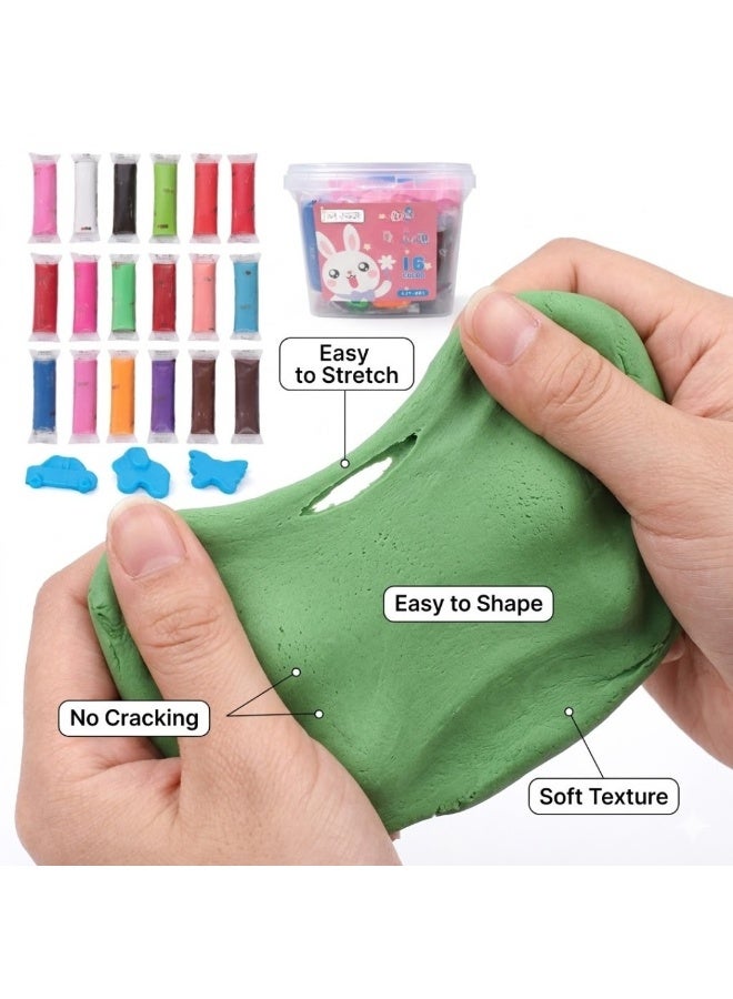 Kids Play Dough Set 16 Multi-colors with Molds and Storage Box, Soft Non-Toxic Modeling Clay Kit for Kids, DIY Art Craft Dough for Toddlers, Educational Learning Toys for Boys, Girls - Image 4