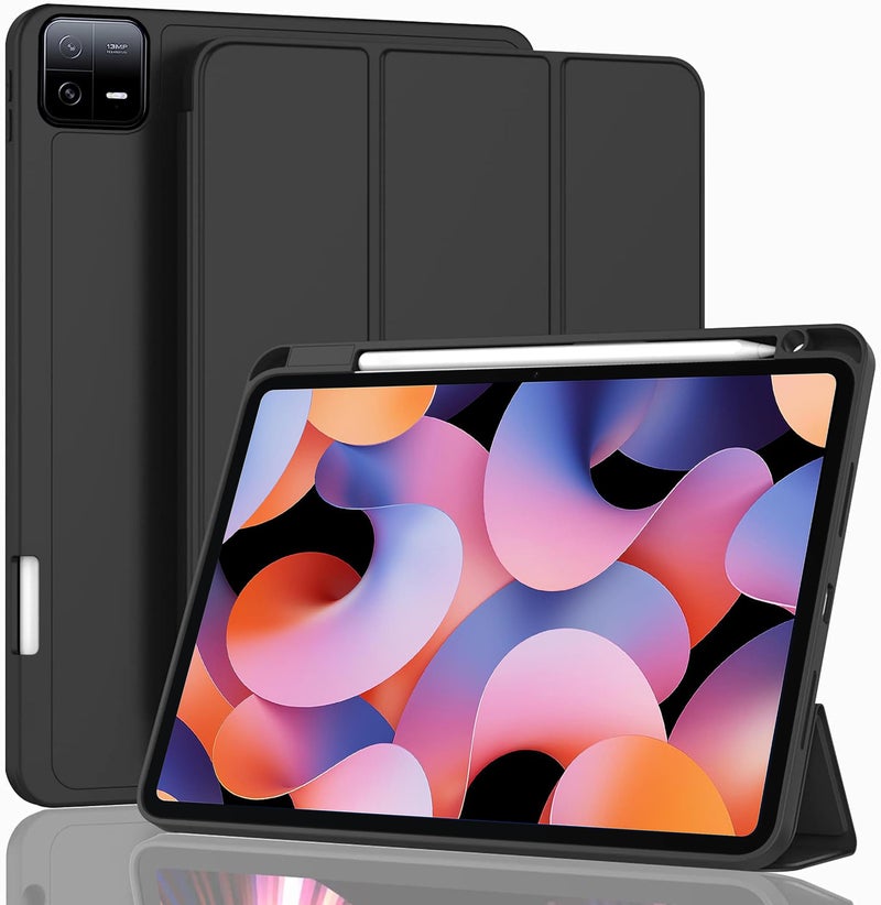 TGK Smart Flexible with Pencil Holder Trifold Back Flip Stand Case Cover for Xiaomi Mi Pad 6 11 inch (Royal Blue) - Image 1