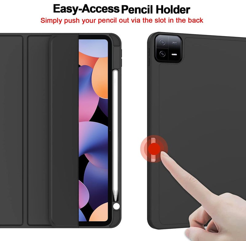 TGK Smart Flexible with Pencil Holder Trifold Back Flip Stand Case Cover for Xiaomi Mi Pad 6 11 inch (Royal Blue) - Image 5