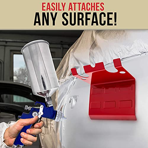 TCP Global® Brand Magnetic Paint Spray Gun Holder Stand, Hold up to 2 Gravity, Siphon or Pressure Feed HVLP Guns, Air Hose, Booth Wall, Body Shop - Image 4