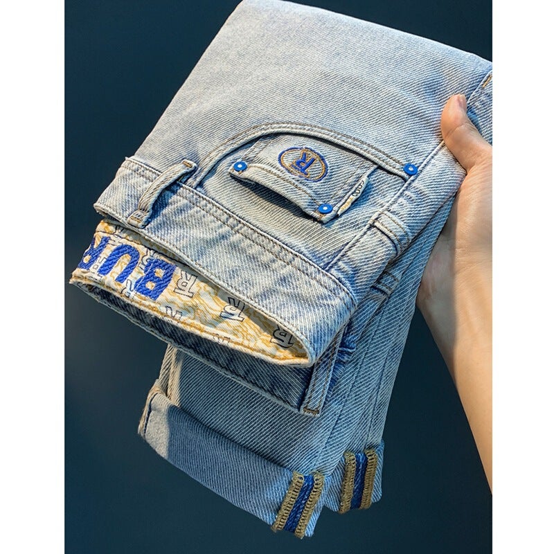 Unisex Classic Denim Jeans Loose Fit Daily Outdoor Wear - Image 1