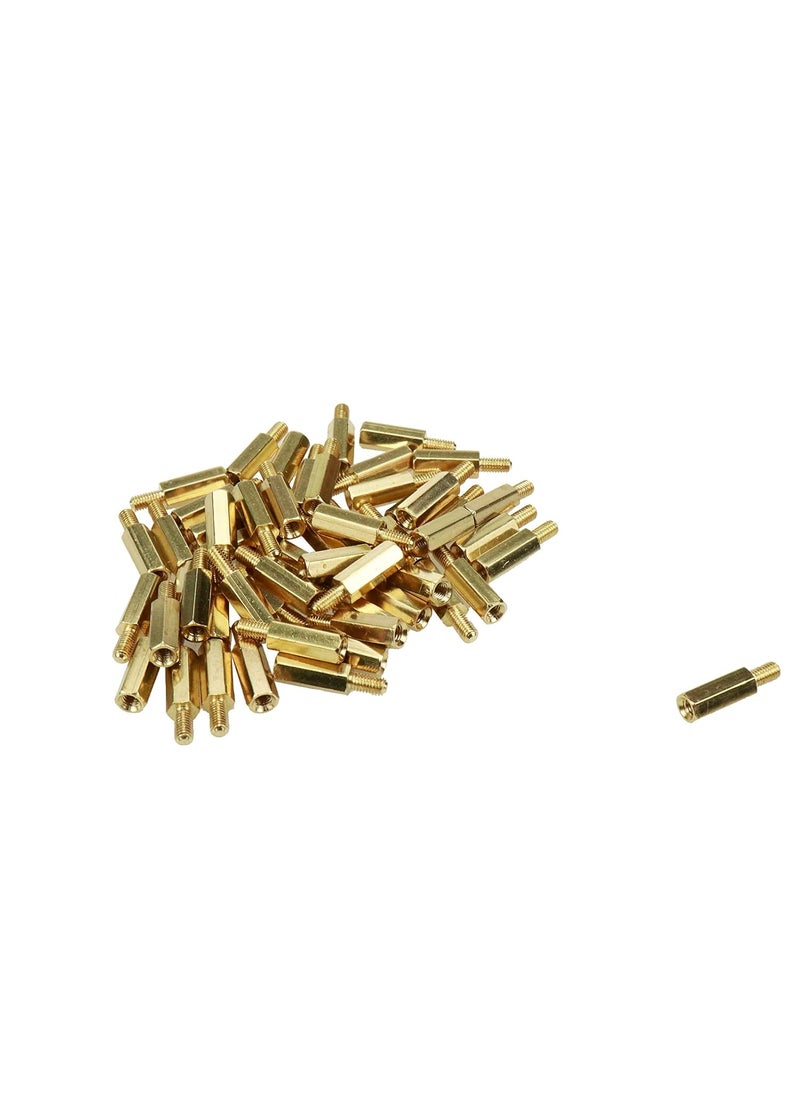 Mcredy Mcredy Brass M3 Male to Female Hex Head PCB Standoffs Spacers Hardware Nut 12mm Body Length 50 Pcs M3x126  - Image 1