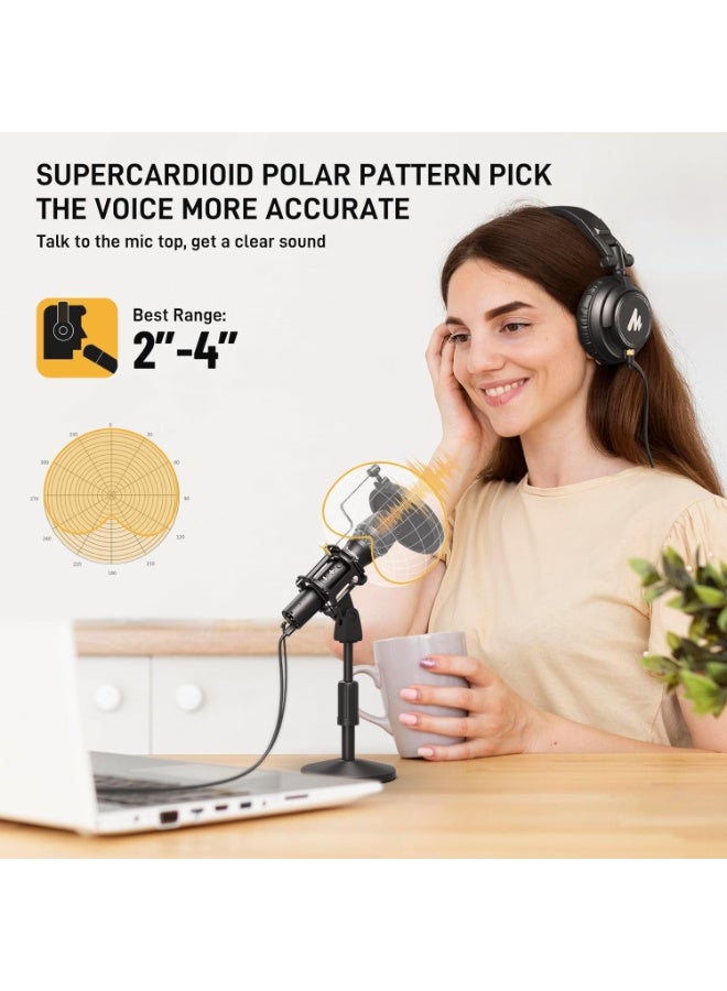 ماونو AU HD300T ميكروفون ديناميكي USB وXLR للتسجيل والبودكاست والبث والصوت الاحترافي - Image 2