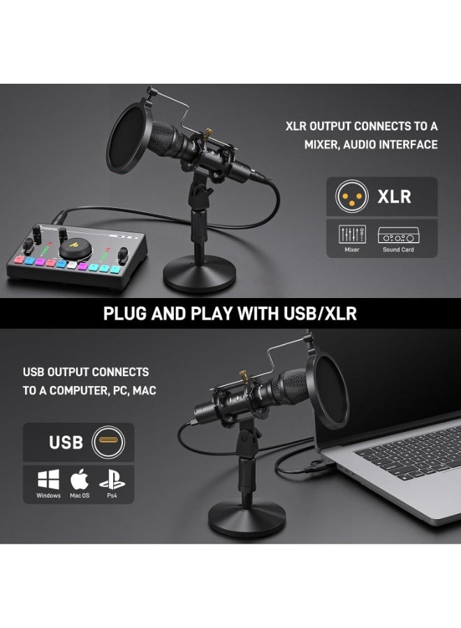 ماونو AU HD300T ميكروفون ديناميكي USB وXLR للتسجيل والبودكاست والبث والصوت الاحترافي - Image 4
