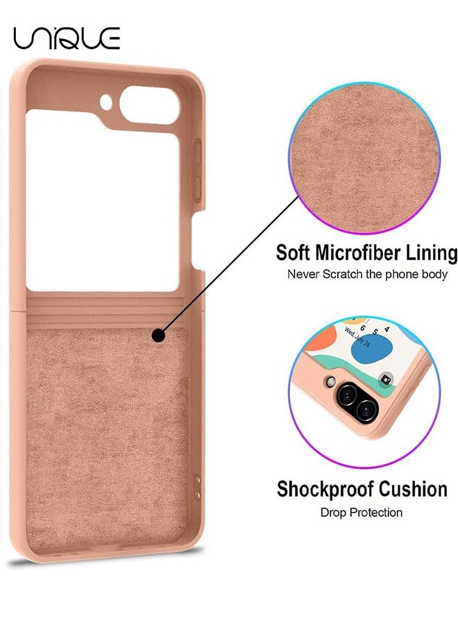 Unique - For Samsung Galaxy Z Flip 5 Phone Case with Ring Stand Shockproof Full Body Protection Phone Case for Galaxy Z Flip 5 5G 6.7 Inch, Sandstone Powder - Image 1