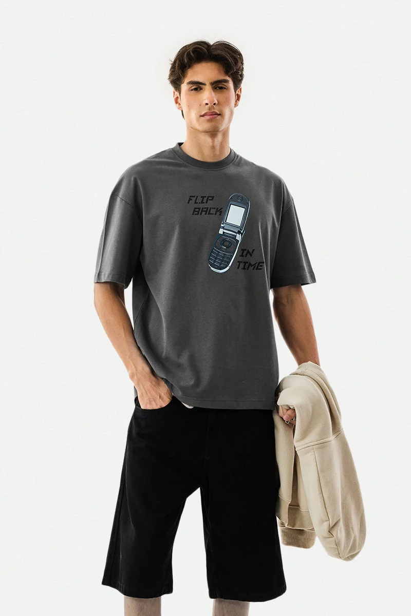 SNITCH Flip Back 100% Cotton Oversized T-Shirt