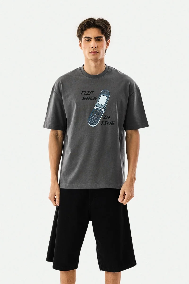 سنيتش تي شيرت قطن % بقصة واسعة