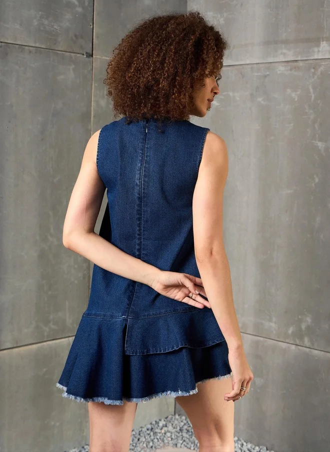 SASSAFRAS Denim Mini Dress for Women