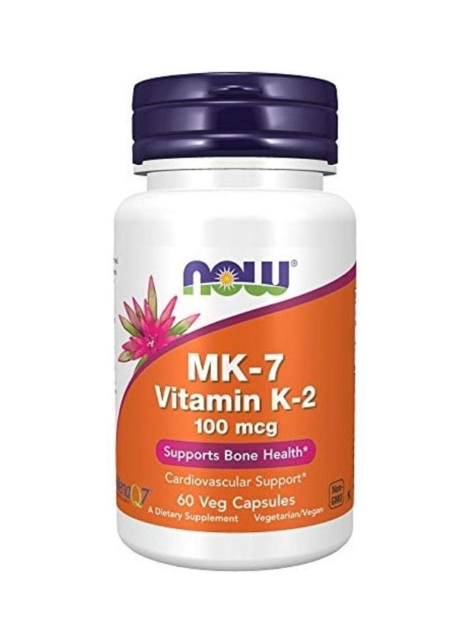 ناو فودز مكمل غذائي إم كيه-7 بفيتامين K-2 بتركيز 100 مكجم- 60 كبسولة - Image 1