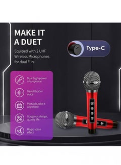 Smartberry Smart Berry Karaoke Machine Bluetooth Speaker with 2 Wireless Microphones PA System for Indoor Outdoor Party  - Image 2