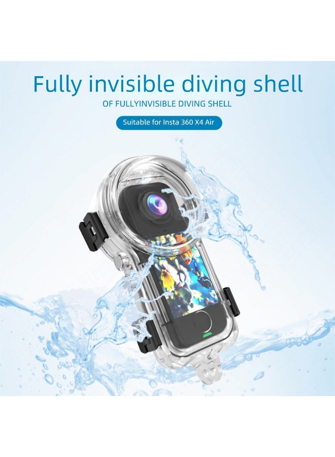 For Insta360 X4 Air Full Invisible Diving Case, 360° Seamless Underwater Housing, Anti-Scratch & 50m Waterproof Protective Shell - Image 1