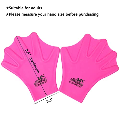 OMELET Silicone Webbed Swimming Gloves Aqua Fit Swim Training Gloves Web Gloves Swimming,Closed Full Finger Webbed Water Gloves Unisex Adult,2PCS - Image 2