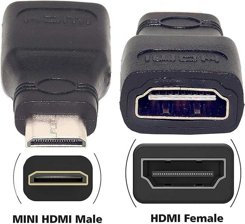 Mini HDMI Male to HDMI Female Adapter Converter VGA- Black - Image 2