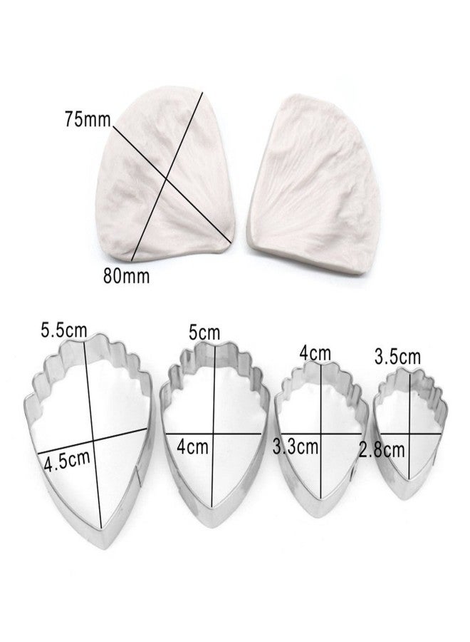 AK ART KITCHENWARE Peony Cutter & Veiner Cake Decorating Supplies Stainless Steel Cookie Cutter Silicone Veining Mold Gumpaste Making Tool A327&VM060 - Image 2