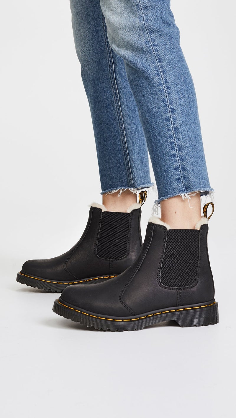 Dr Martens حذاء تشيلسي د. مارتنز للرجال والنساء 2976 من الجلد الناعم، أسود، 6 نساء/5 رجال - Image 3
