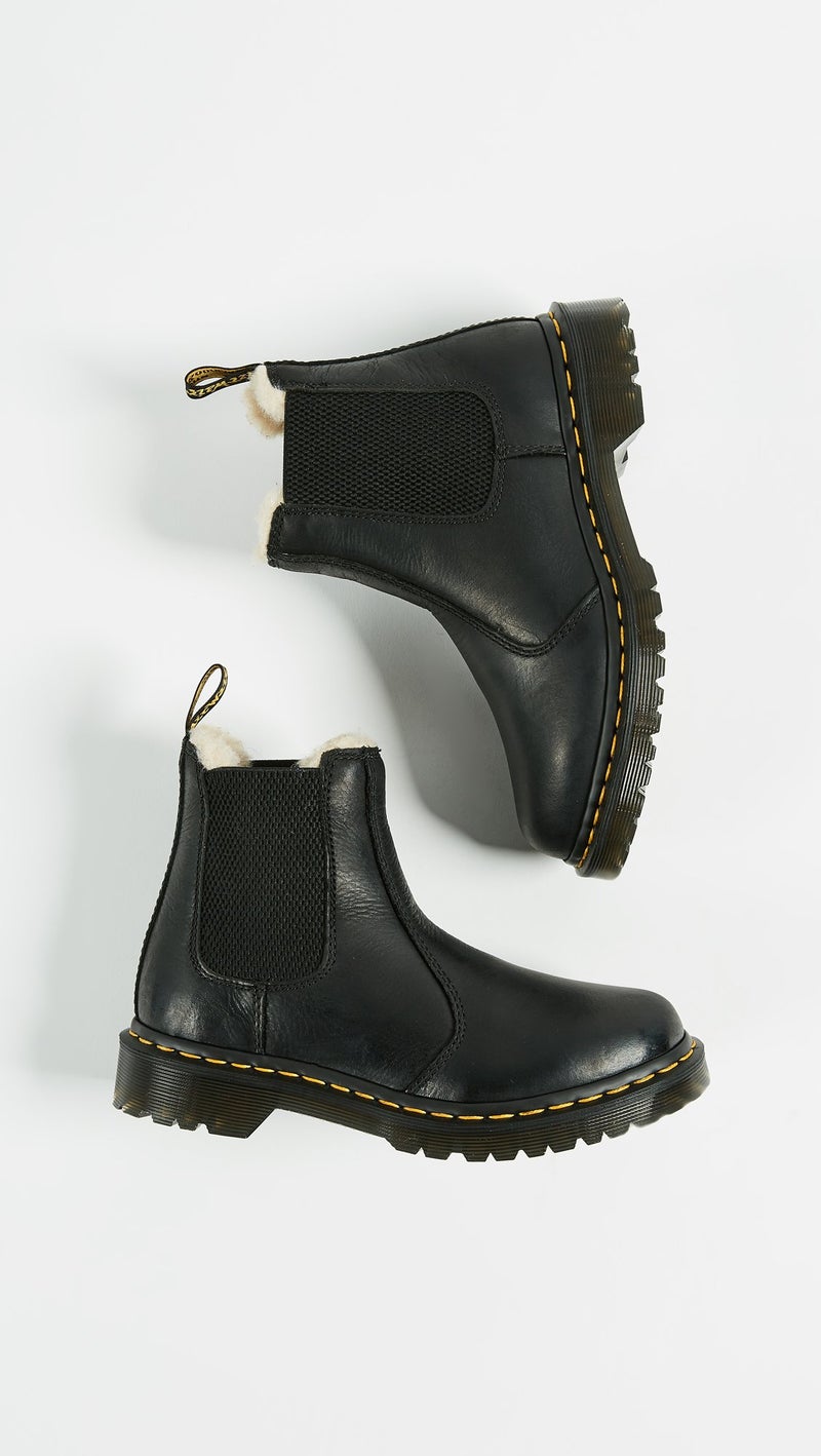 Dr Martens حذاء تشيلسي د. مارتنز للرجال والنساء 2976 من الجلد الناعم، أسود، 6 نساء/5 رجال - Image 5