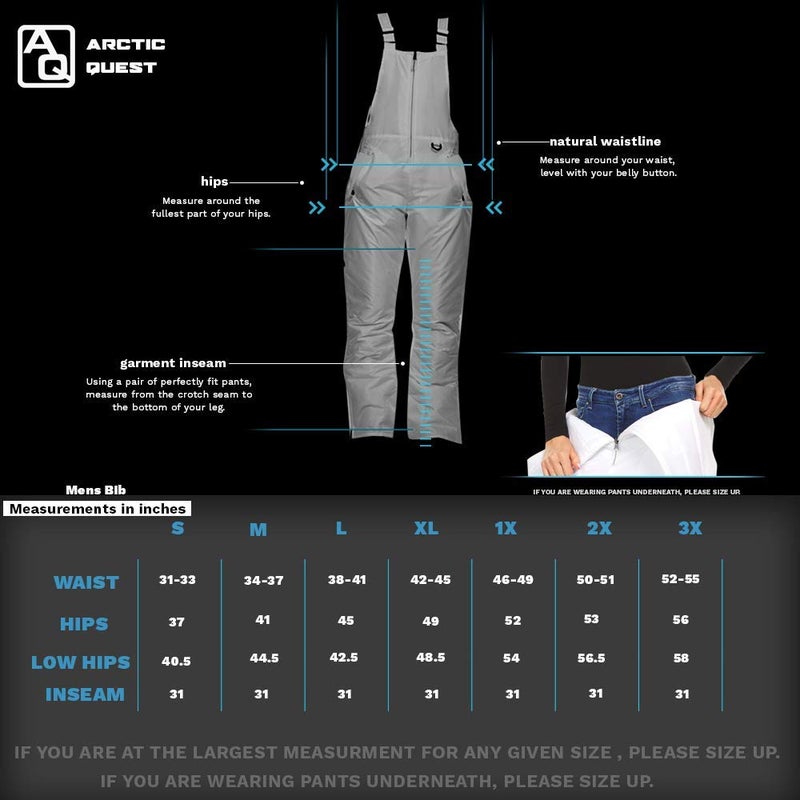 Arctic Quest Mens Insulated Snow and Ski Bib Overalls Snow Pants Snowboard Mens Overalls for Fishing, Hunting, Snowmobiling, Black, X-Large - Image 5