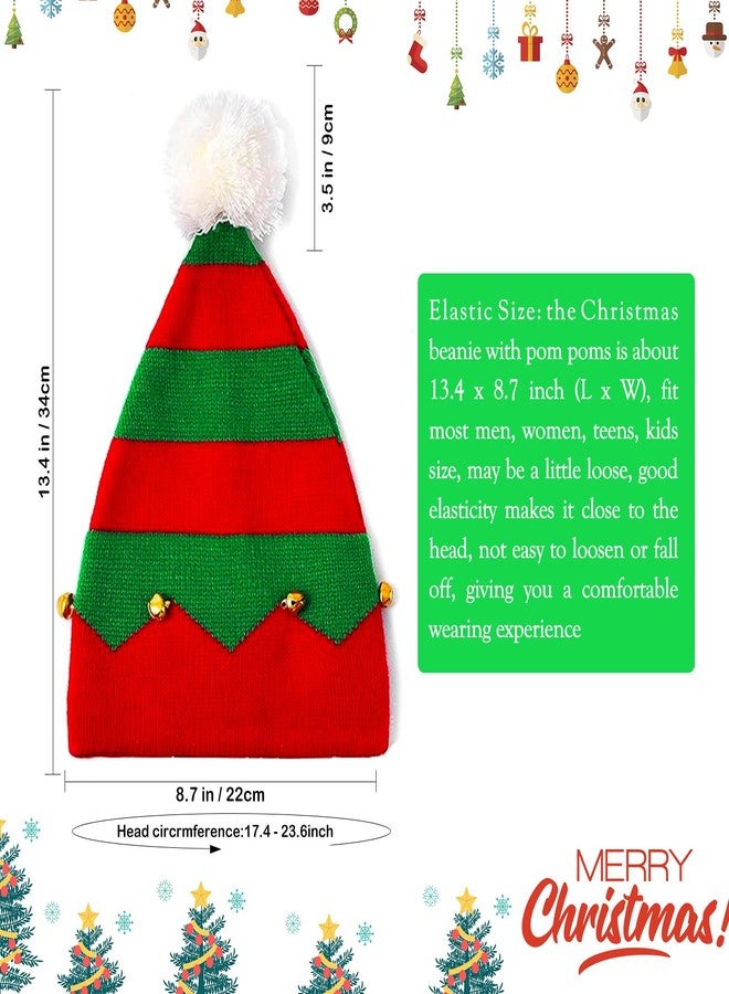 Asikkon Christmas Elf Knit Hat for Toddler, Beanie Knitted Xmas Hats with Jingle Bells for Kids 1 to 6 Years Old Children - Image 2