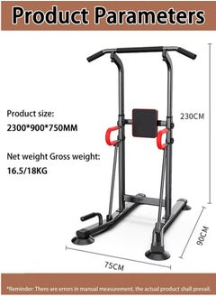 Snooe Pull-Up Rack Home Fitness Table Tower Push-Up Table Strength Trainer Abdominal Arm Whole Body Muscle Training Height Adjustable Whole Family Use Office Gym Pull-up Bars  - Image 5