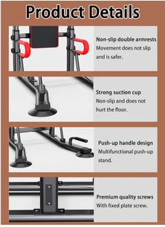 Snooe Pull-Up Rack Home Fitness Table Tower Push-Up Table Strength Trainer Abdominal Arm Whole Body Muscle Training Height Adjustable Whole Family Use Office Gym Pull-up Bars  - Image 3