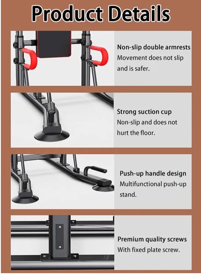 Snooe Pull-Up Rack Home Fitness Table Tower Push-Up Table Strength Trainer Abdominal Arm Whole Body Muscle Training Height Adjustable Whole Family Use Office Gym Pull-up Bars - Image 3