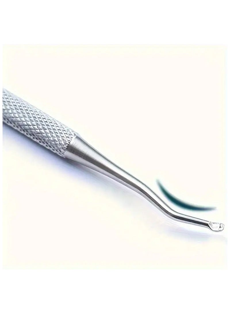 جلوسكي الفولاذ المقاوم للصدأ المنجم الأظافر نظافة - ملعقة الأظافر المنحنية للتنظيف العميق، قبضة غير الانزلاق، أداة علاج الأظافر سهلة الاستخدام - Image 2