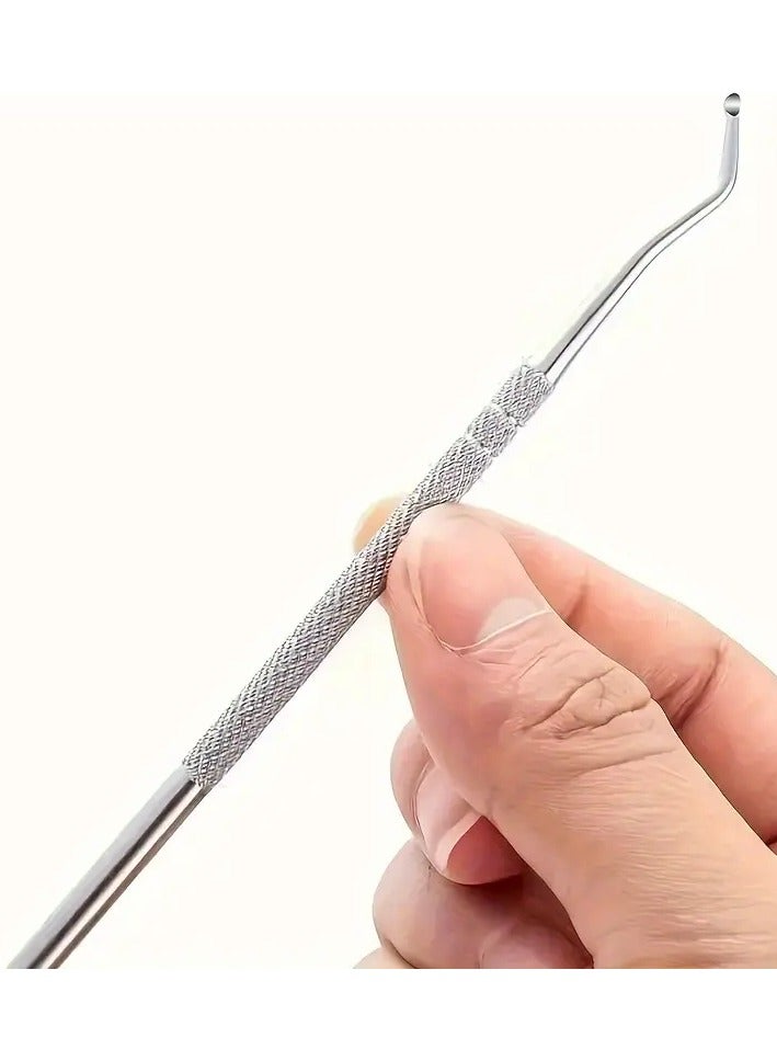جلوسكي الفولاذ المقاوم للصدأ المنجم الأظافر نظافة - ملعقة الأظافر المنحنية للتنظيف العميق، قبضة غير الانزلاق، أداة علاج الأظافر سهلة الاستخدام - Image 5