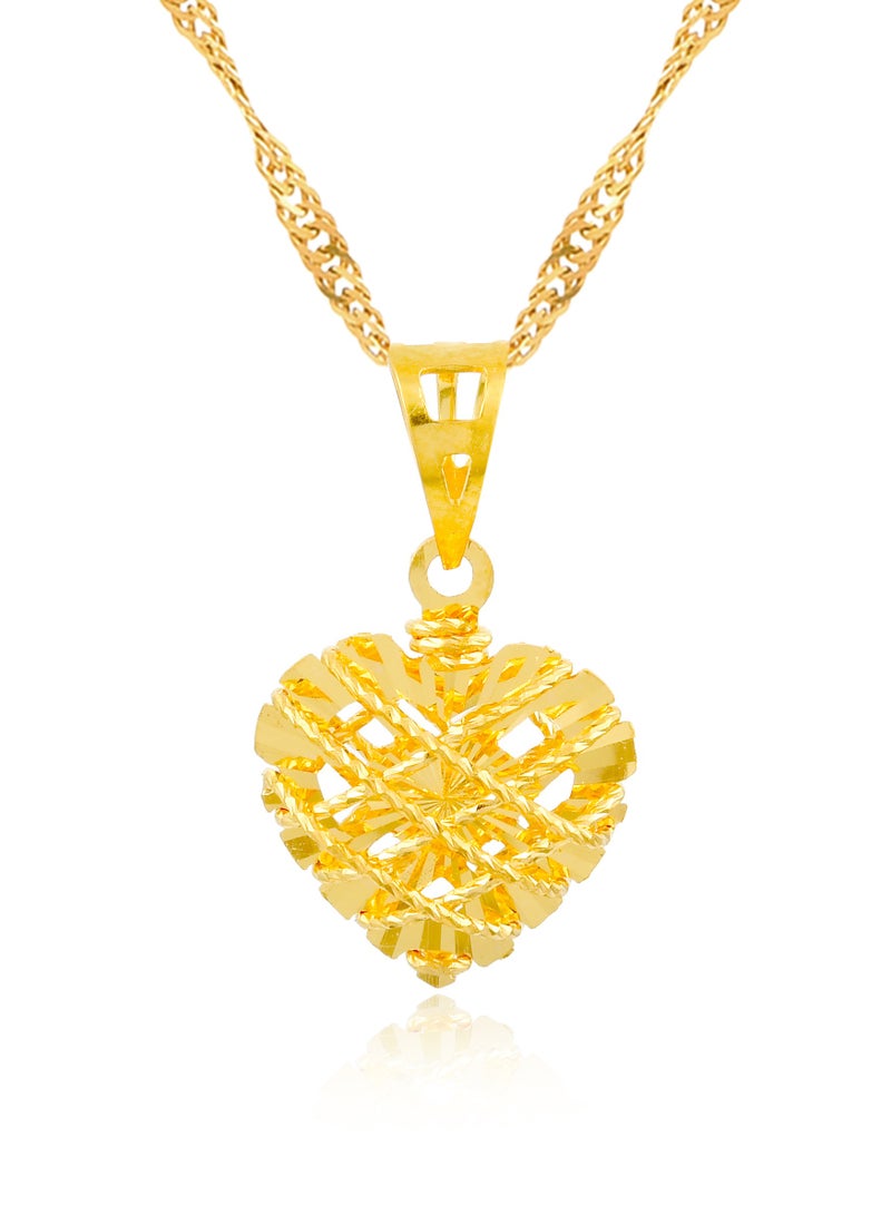 BAFLEH JEWELLERY Golden Romance: Heart-Shaped Pendant in 22kt  - Image 1