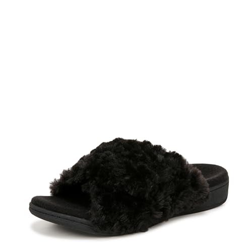 Vionic Womens Relax II Slides, Black Fabric 1, 8 M - Image 1