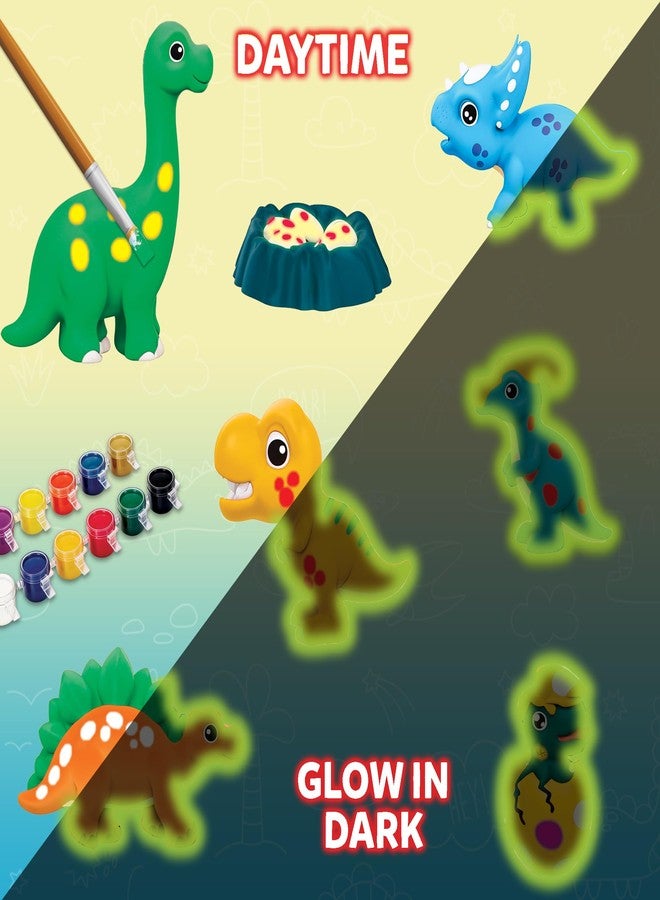 Little Berry DIY Mould and Paint Kit for Kids: Dinosaurs Craft Kit | Make 6 Glow in The Dark Fridge Magnets | Painting Art & Craft Set for Girls & Boys 3-10 Years | DIY Kit for Kids | Gifting Toys - Image 4