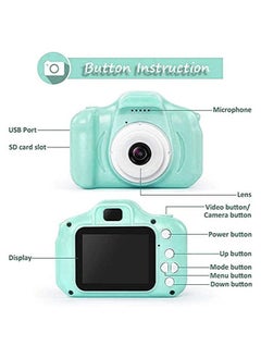 Filly Toy Digital Camera for Kids With 32 GB Memory Card And Card Reader (Green), Gifts for Child Boys Girls, Mini Rechargeable, Shockproof Silicon Digital Camera for Kids  - Image 3