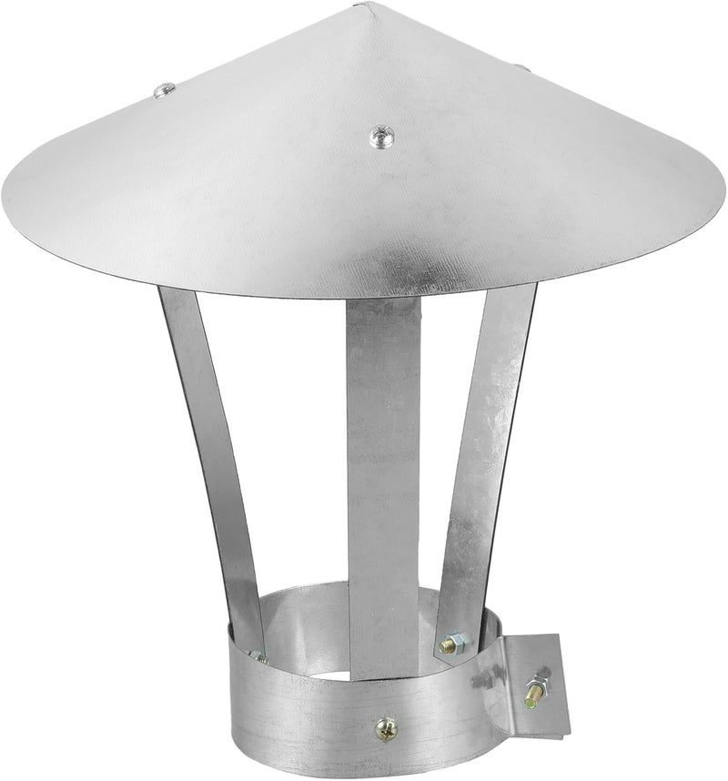 Beavorty Chimney Cap Rainproof Cover 10cm Galvanized Steel Roof Vent Cap Windproof Tube Protector for Outdoor Fireplace Stove Pipe - Image 1