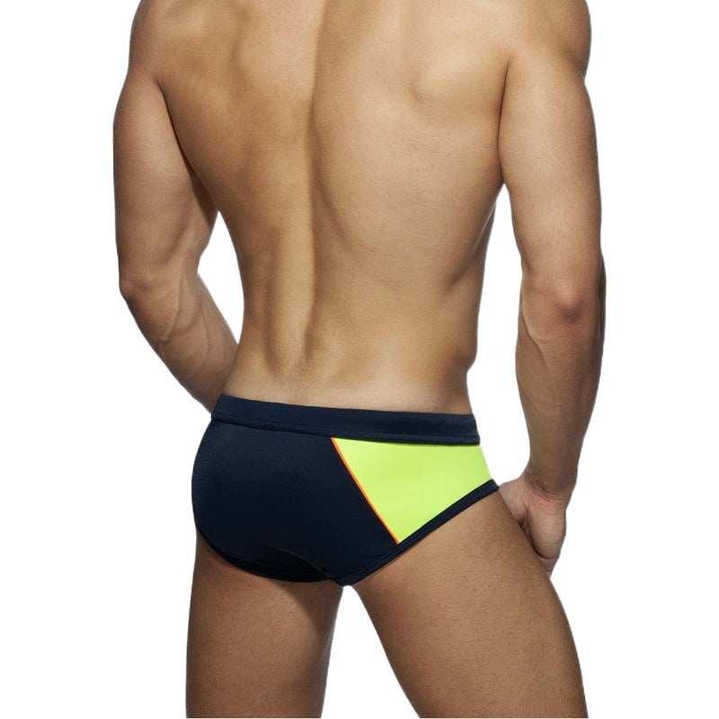 UXH bikini triangle cup U highlights the big foreign trade men''s swimming trunks close-fitting color matching simple trend briefs - Image 2