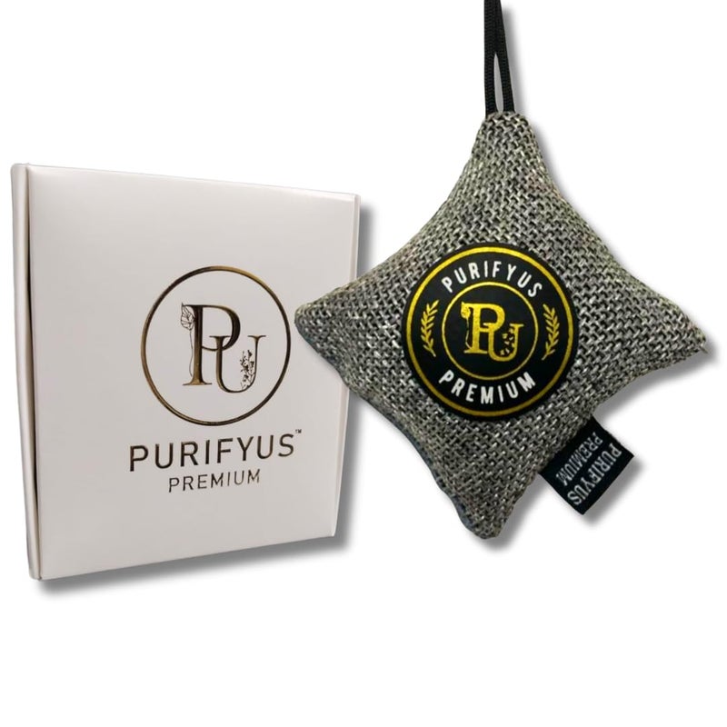 Purifyus Premium Grey I 75gram I Activated Carbon Air Purifying Bag Natural Odor Absorber for Car Clean and Fresh Indoor Air - Image 1