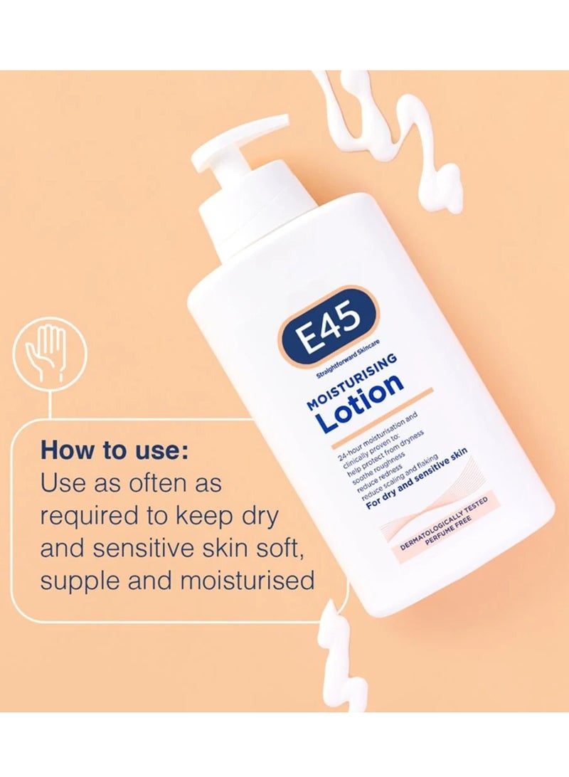 e45 Dermatological Moisturising Body Lotion for Dry Skin 2x500 mL - Image 4