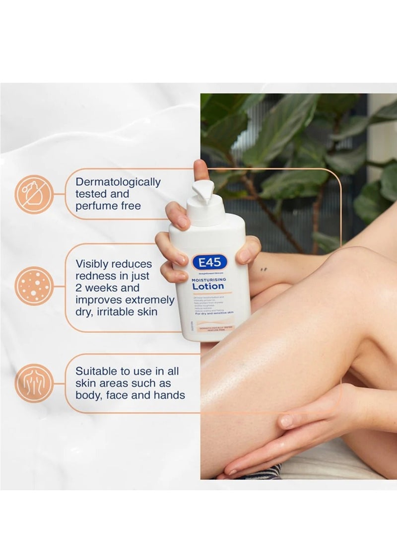 e45 Dermatological Moisturising Body Lotion for Dry Skin 2x500 mL - Image 3