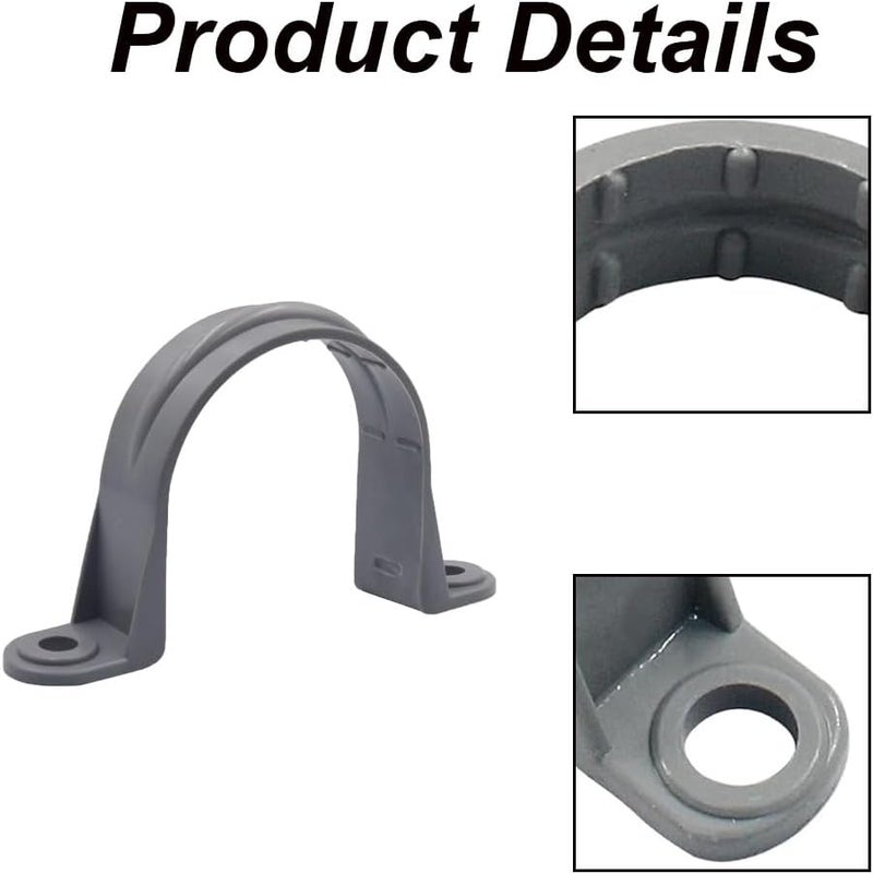 12 قطعة من أربطة أنابيب PVC مقاس 2 1/2 بوصة، مشابك قنوات بلاستيكية مزدوجة الثقوب للكابلات المنزلية والصناعية - Image 4