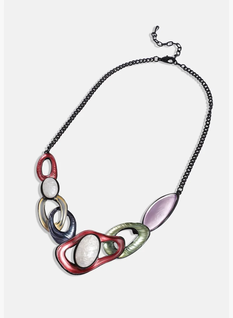 SOHI Trendy Designer Stone Party Wear Necklace and Earring Set For Women
