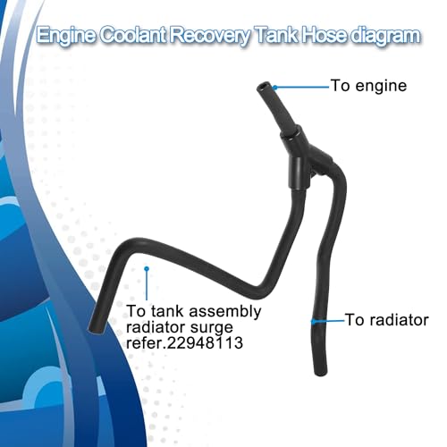 koxuyim Engine Coolant Overflow Recovery Tank Hose, Upper Radiator Tank Inlet Hose Reservoir Hose Fit 13-21 Cadillac ATS CTS Camaro 2.0L 22908202 84727330 - Image 5