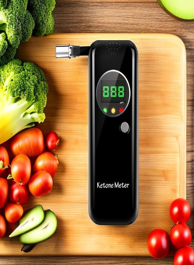 coolker Ketone Breath Analyzer, Portable Ketosis Tester for Family Health with 10pcs Mouthpieces(Black) - Image 1