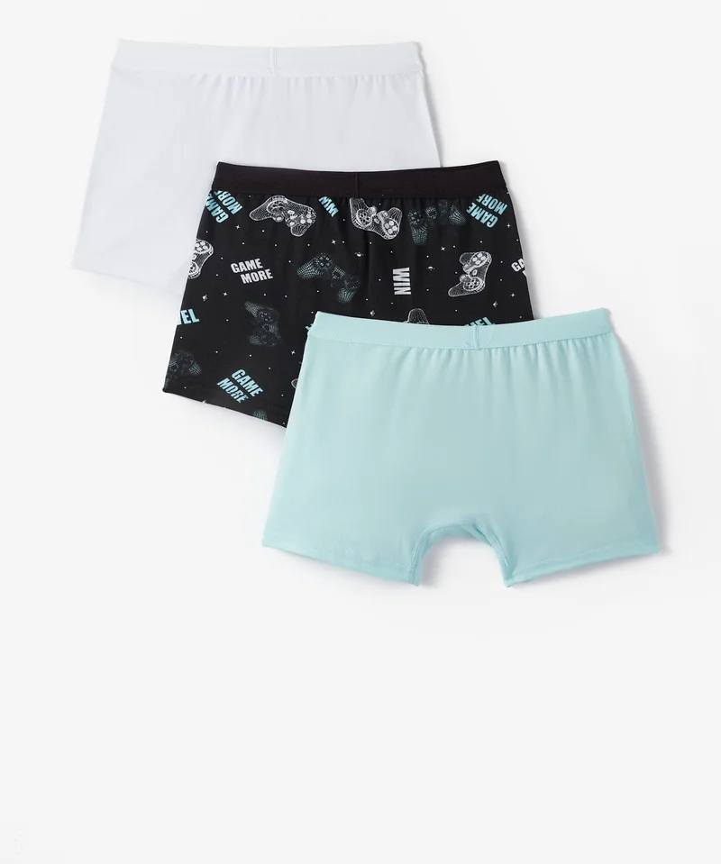 جون Boy Game Patterned 3-Pack Boxer