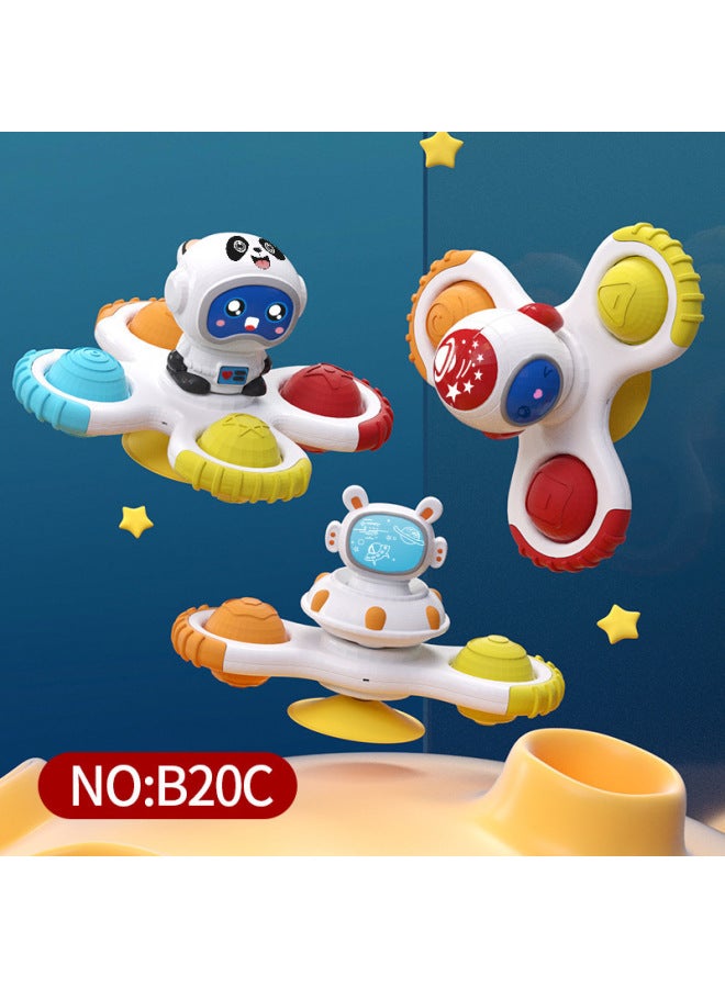 Sucker Turnball Toy Baby Fun Dining Table And Chair Children's Magic Rotating Fingertip Finger Gyro Explosions-Color:Rabbit Duck Tiger Turn Music (English Color Box) - Image 2