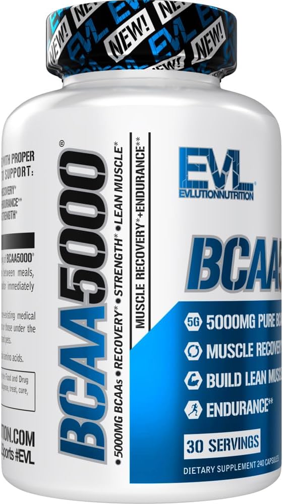 Evlution BCAAs Amino Acids Supplement for Men  EVL 211 5g BCAA Capsules for Post Workout Recovery and Lean Muscle Builder for Men  BCAA5000 Branched Chain Amino Acids Nutritional Supplement  30 Servings - Image 5