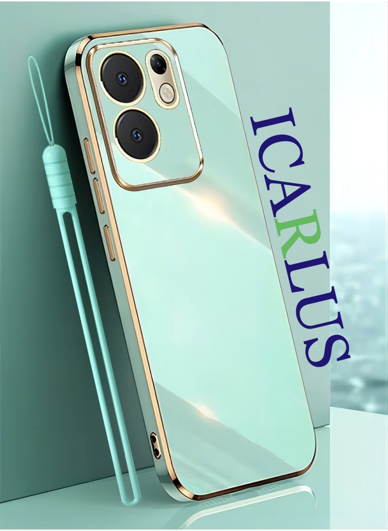 ICARLUS For Infinix Zero 30 4G Case Glossy Electroplating TPU Protective Cover Gold-Green  - Image 1