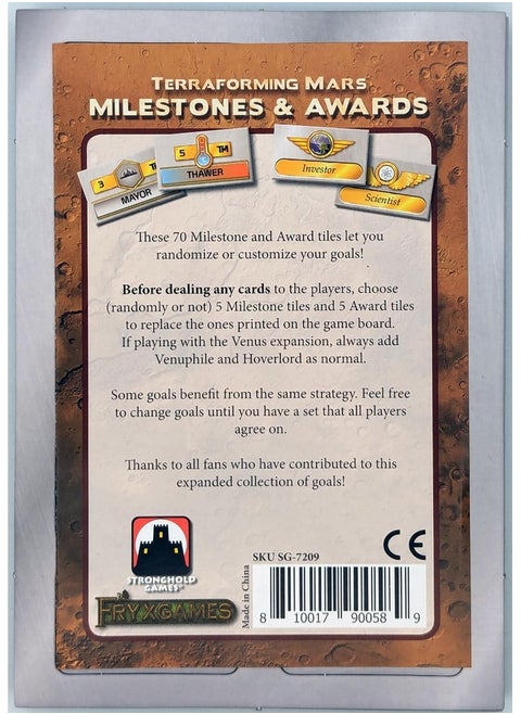 Terraforming Mars Milestones And Awards - Strategy Board Game - For 1 To 5 Players And Ages 12+