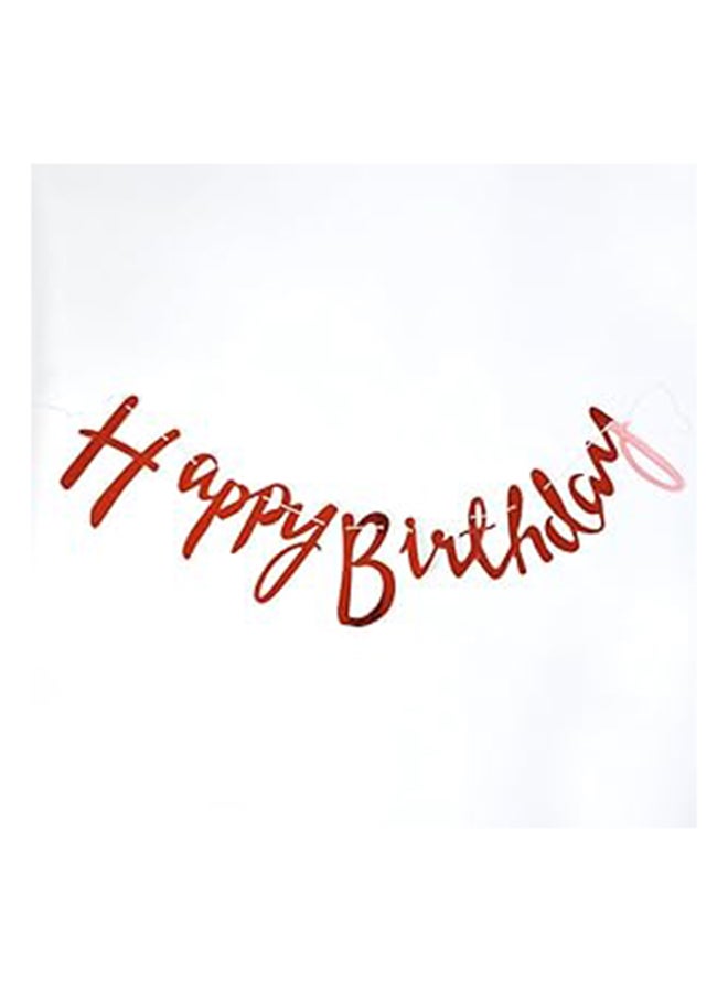 Red Metallic Happy Birthday Banner For Birthday Decoration,Birthday Decoration For Girls,Birthday Decoration For Boys,1st Birthday Decorations  - Image 1
