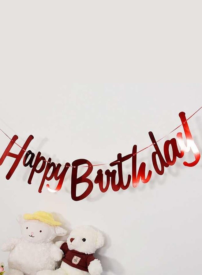 Red Metallic Happy Birthday Banner For Birthday Decoration,Birthday Decoration For Girls,Birthday Decoration For Boys,1st Birthday Decorations  - Image 2